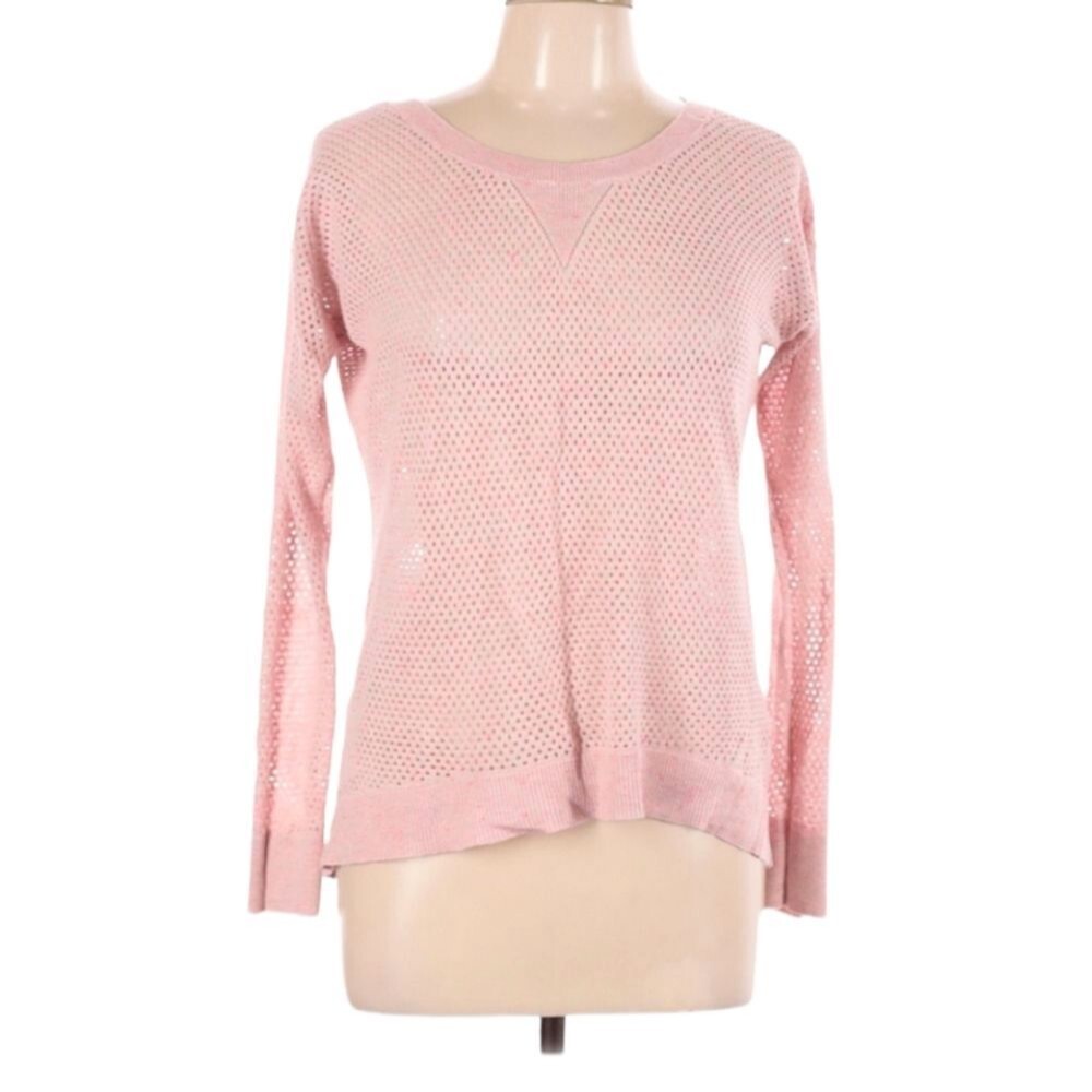 Y2K Vintage AEO Sweater M Pink‎ Open Knit Pastel Coquette Cottage Valentines Day